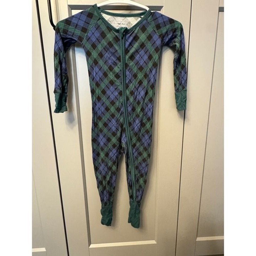 Little Sleepies Zippy Christmas Holidays Kids Plaid Bamboo Pajamas 18-24m